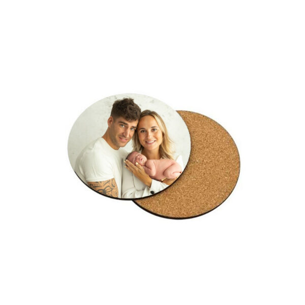 3 Posavasos de Madera con reverso de corcho