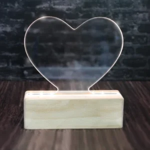 Lámpara Metacrilato Forma de Corazon - Personalizable